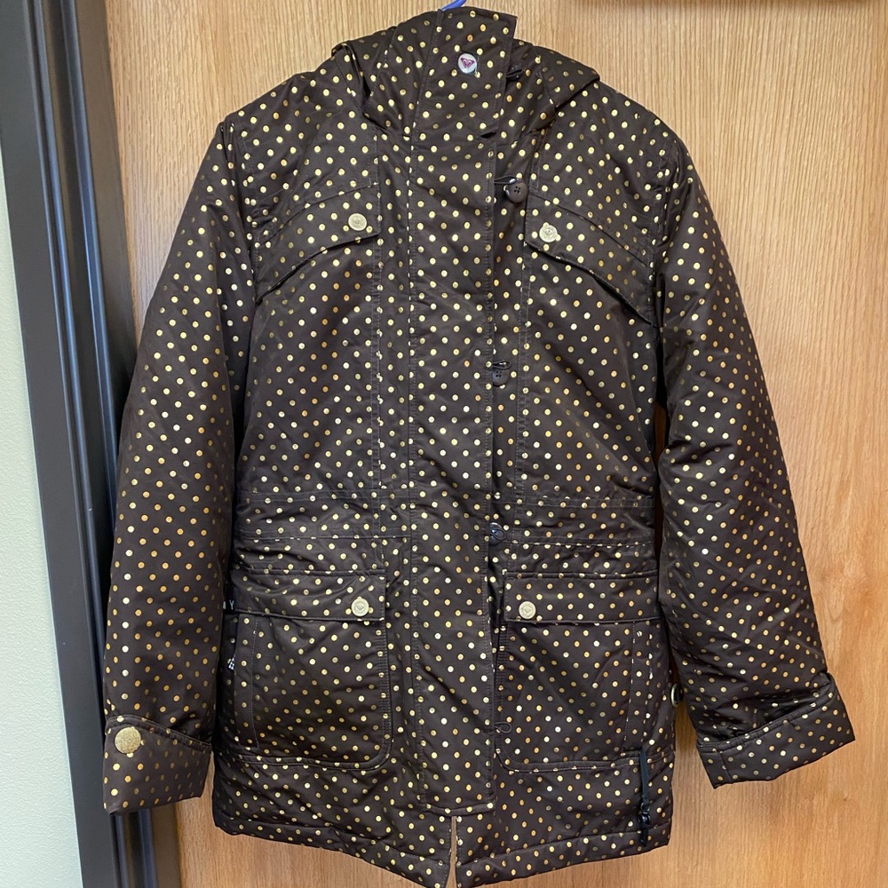 Brown Jacket with Gold Polka Dots